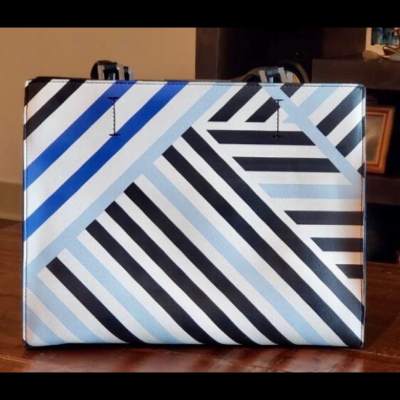 Calvin Klein Blue/White/Black striped shoulder bag - Picture 5 of 9